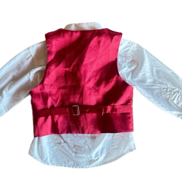 Carter’s 18M Boys  Red 3pc Formal Suit - Tie Vest Button Down Shirt - Picture 3 of 6